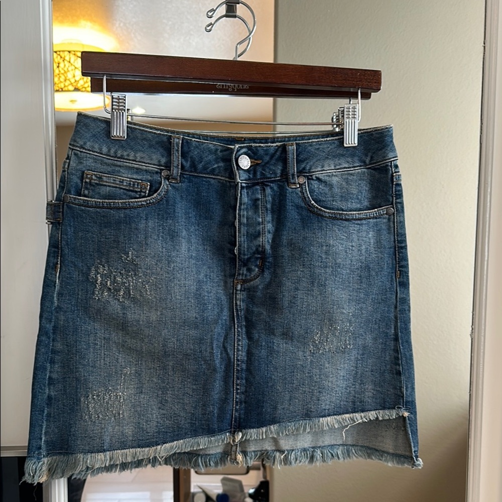 Zadig and Voltaire Asymmetrical Hem Denim Skirt
